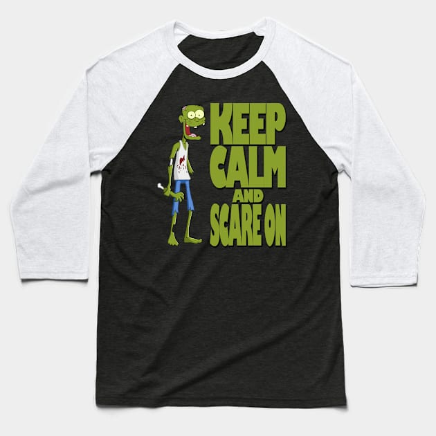 Halloween - Keep calm and scare on Baseball T-Shirt by likbatonboot